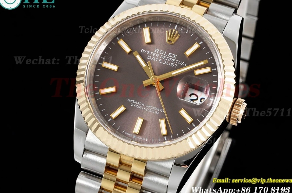 A2836 SS 126233 Brown 904L YG Stk Jub 36MM Datejust Wrapped GMF 1221